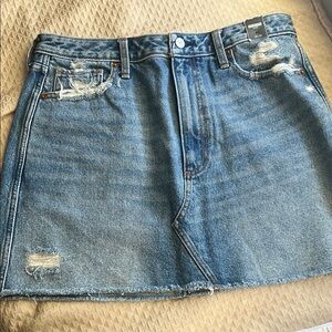 Denim Distressed Skirt